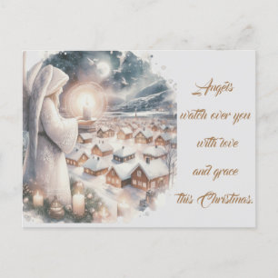 Angels watch over you nordic style Christmas Postcard