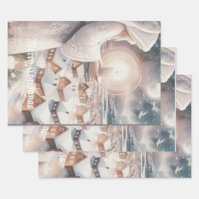 Angels watch over you wrapping paper sheet (Set)