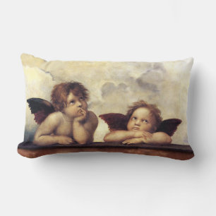 ANGELS / Winged Cherubs ,Clouds Raffaello Sanzio T Lumbar Cushion