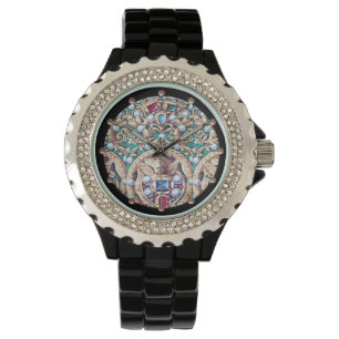 ANGELS WITH ANTIQUE JEWELS,GEMSTONES,PEARLS WATCH