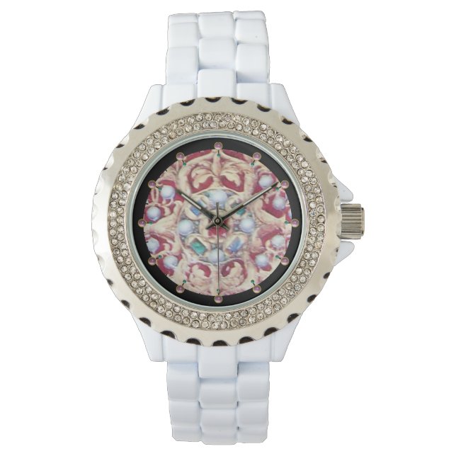 ANGELS WITH ANTIQUE JEWELS,GEMSTONES,PEARLS WATCH (Front)