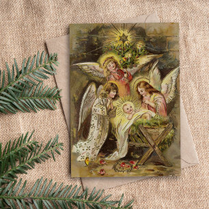 Angels with Baby Jesus Vintage Christmas