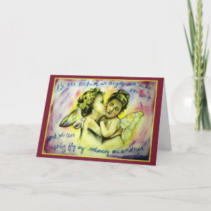 Angels with One Wing (Red) Greeting Card