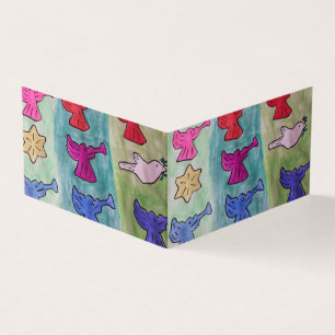 Angels With Trumpets Christmas Card
