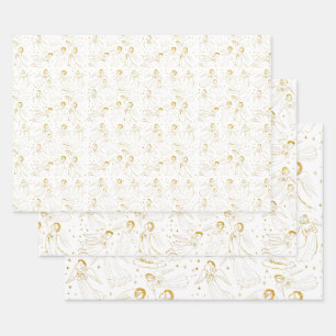 angels wrapping paper sheet
