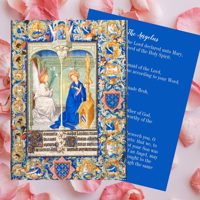 Angelus Virgin Mary Annunciation Catholic Prayer Card (The Angelus Blessed Virgin Mary Archangel Gabriel the Annunciation Feast Catholic Prayer Card)
