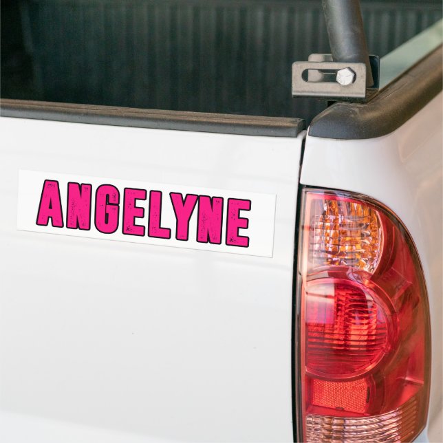 Angelyne name bumper sticker (On Truck)