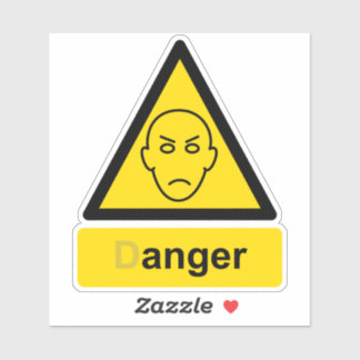 Anger danger parody warning sign sticker