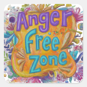 Anger free square sticker