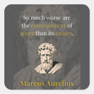 Anger Hurts You Most: Marcus Aurelius on Restraint Square Sticker