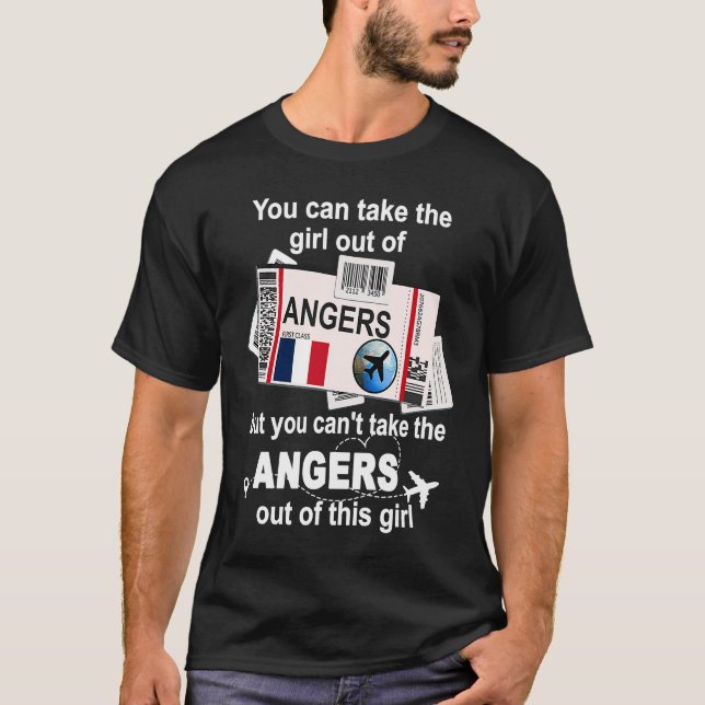 Angers Boarding Pass  Angers Girl  Angers T-Shirt (Front)