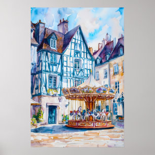 Angers Watercolor Travel National Ski Park Poster