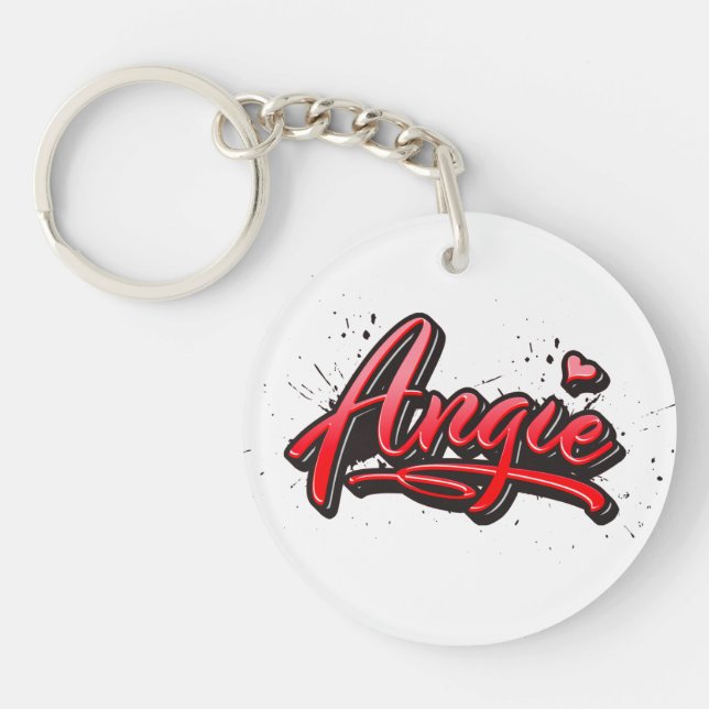 Angie Heart Splash Key Fans Ring (Front)