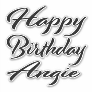 Angie Name First Name black Sticker Birthday