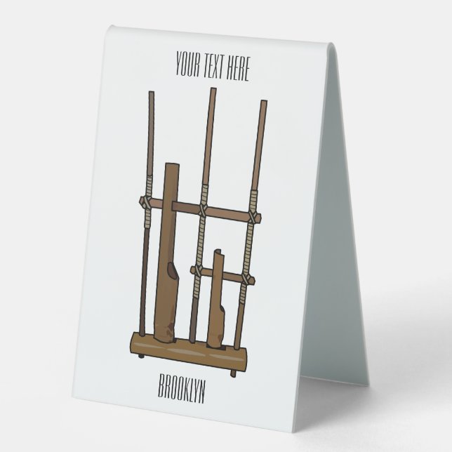 Angklung cartoon illustration (Front)