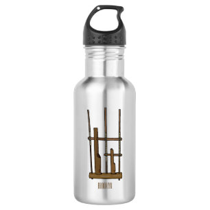 Angklung cartoon illustration 532 ml water bottle