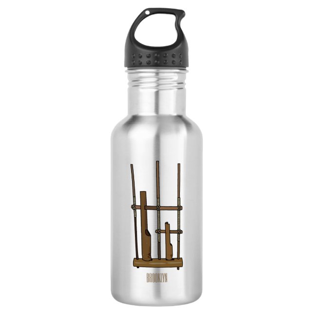 Angklung cartoon illustration 532 ml water bottle (Front)