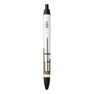 Angklung cartoon illustration black ink pen