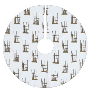 Angklung cartoon illustration brushed polyester tree skirt