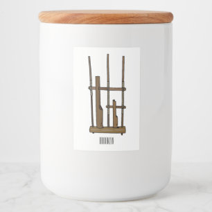Angklung cartoon illustration food label