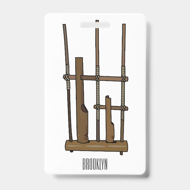 Angklung cartoon illustration ID badge (Front)