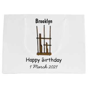Angklung cartoon illustration large gift bag