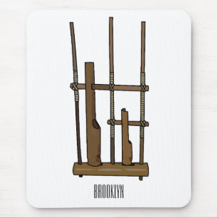 Angklung cartoon illustration mouse mat