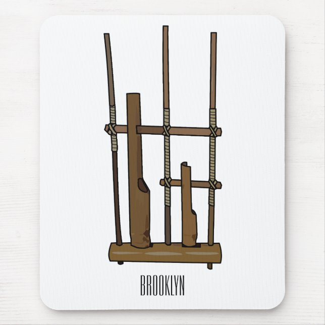 Angklung cartoon illustration mouse mat (Front)