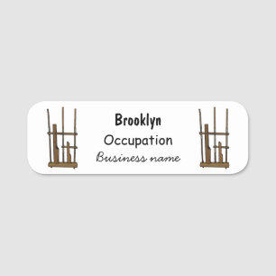 Angklung cartoon illustration name tag