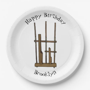 Angklung cartoon illustration paper plate