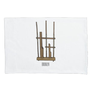 Angklung cartoon illustration pillowcase