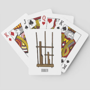 Angklung cartoon illustration playing cards