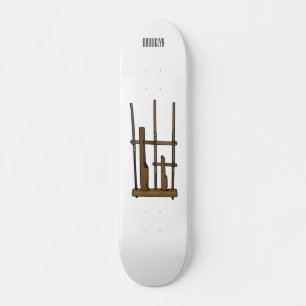 Angklung cartoon illustration skateboard
