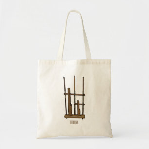 Angklung cartoon illustration tote bag