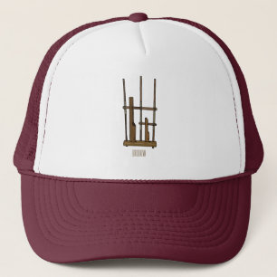 Angklung cartoon illustration trucker hat