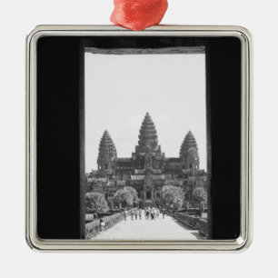 Angkor Cambodia, Angkor Wat Doorway View 2 Metal Tree Decoration