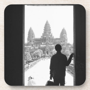 Angkor Cambodia, Doorway & Person Angkor Wat Coaster
