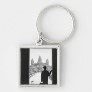 Angkor Cambodia, Doorway & Person Angkor Wat Key Ring