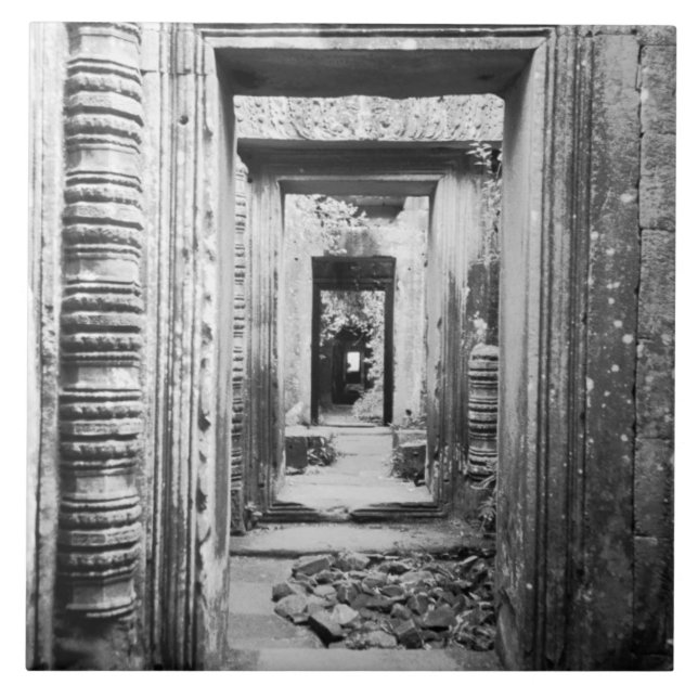 Angkor Cambodia, Doorways Preah Khan Tile (Front)