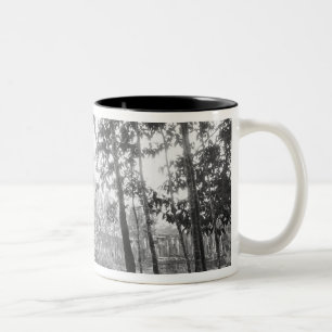 Angkor Cambodia, View of the Bayon Two-Tone Coffee Mug