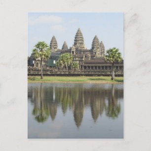 angkor temple reflection postcard