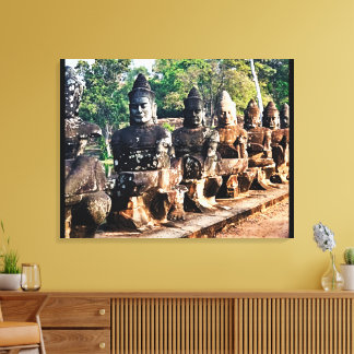 Angkor Thom God Statues  Canvas Print
