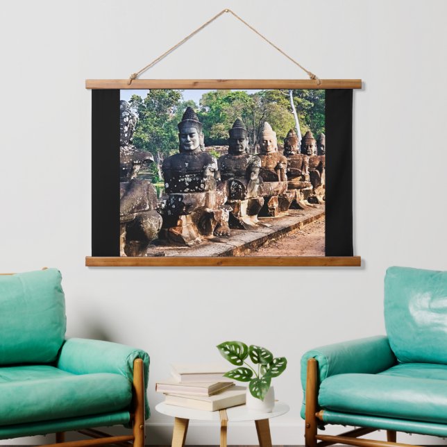 Angkor Thom God Statues  Hanging Tapestry (Living Room)