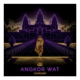 Angkor Wat Buddhist Monk- Cambodia  Poster
