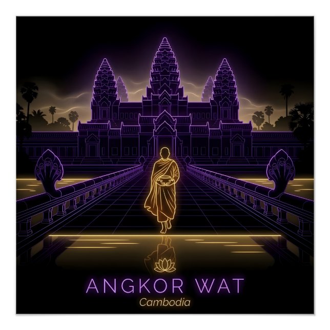 Angkor Wat Buddhist Monk- Cambodia  Poster (Front)