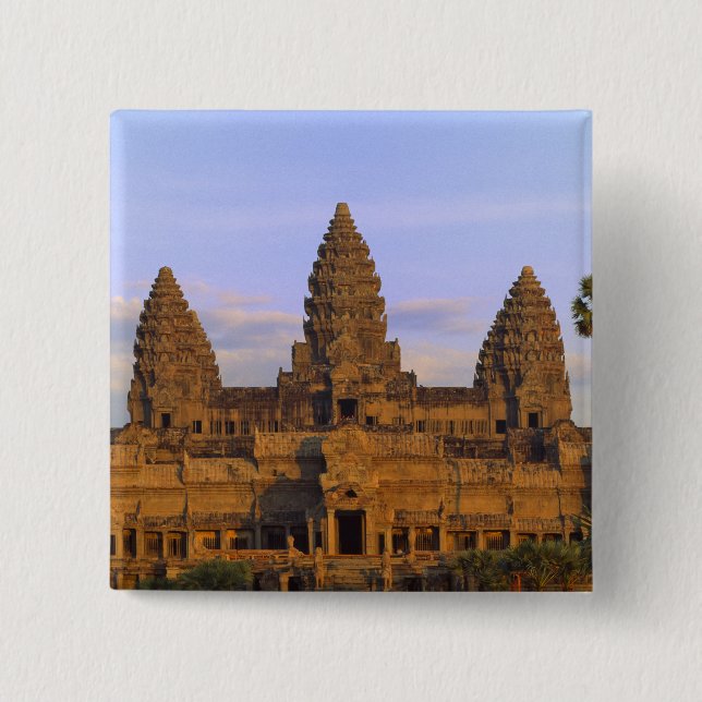 Angkor Wat, Cambodia 15 Cm Square Badge (Front)
