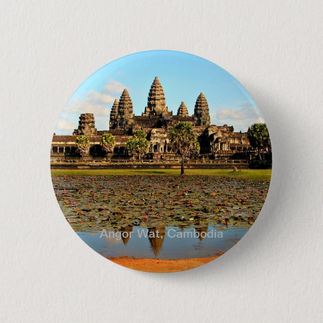 Angkor Wat, Cambodia 6 Cm Round Badge (Front)