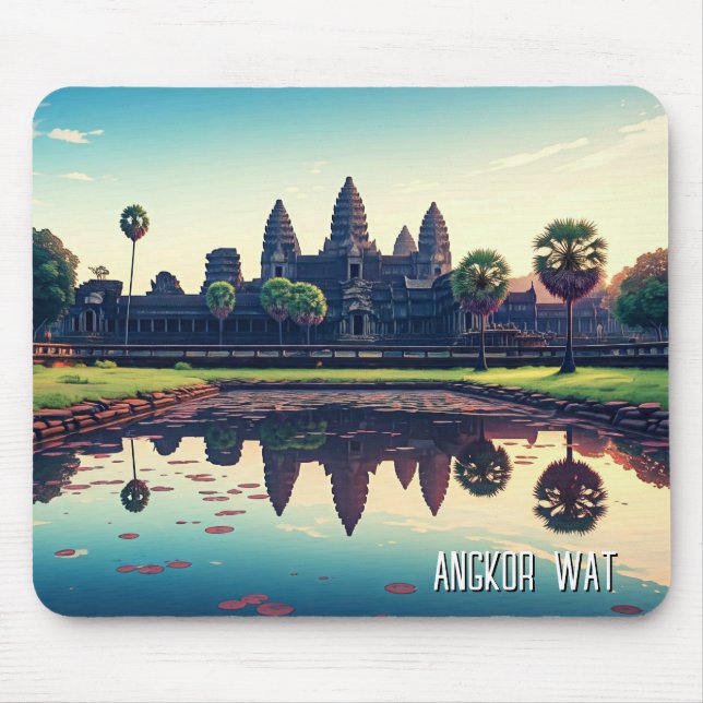 Angkor Wat Cambodia at Dawn Mouse Mat (Front)