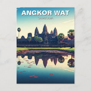 Angkor Wat Cambodia at Dawn Postcard