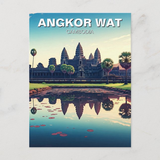 Angkor Wat Cambodia at Dawn Postcard (Front)